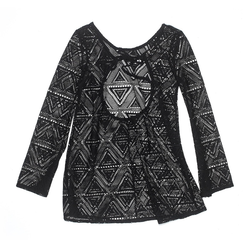 Swim coverup black lace sheer